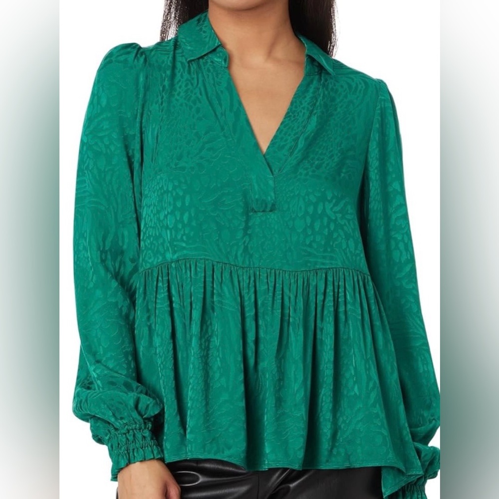 Lilly Pulitzer Green Animal Jacquard Long Sleeve Top Size 0